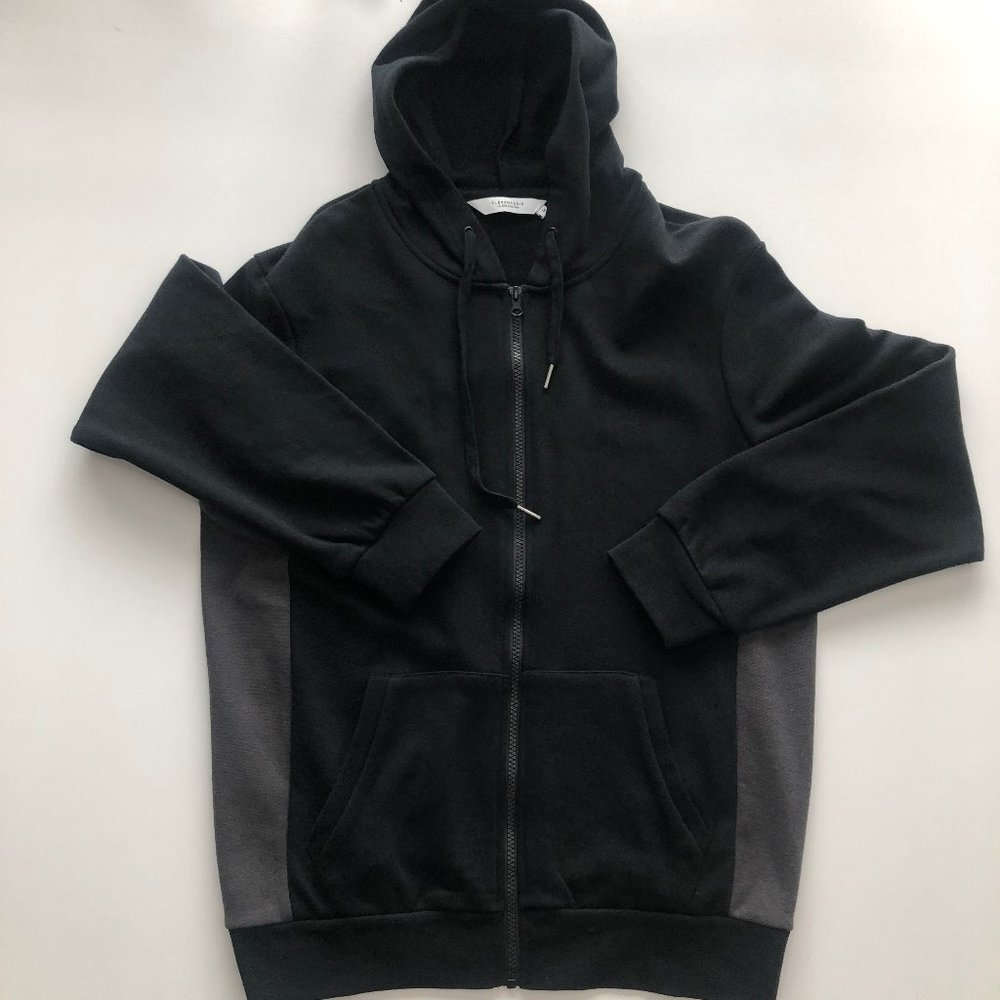ELEVEN PARIS black and gray zipped hoodie